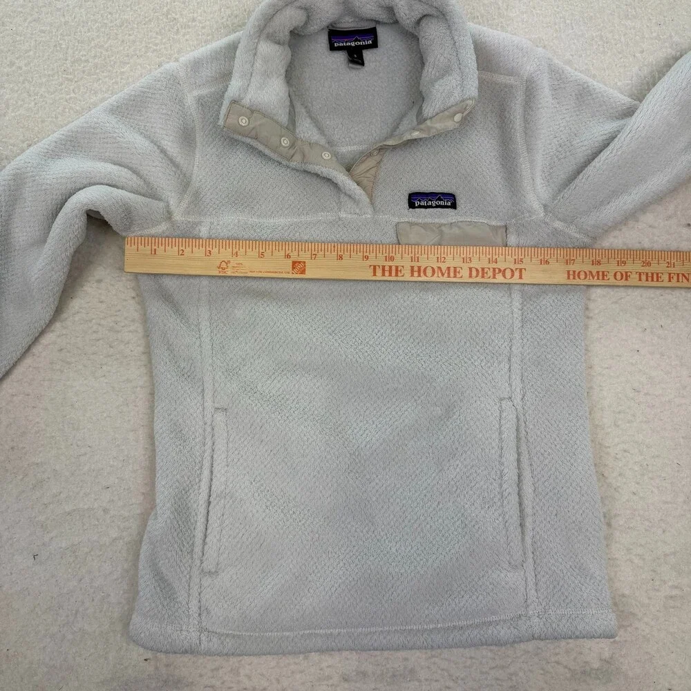 Patagonia Women's Snap-T Re-Tool 1/4 Zip Pullover Fleece Cream Ivory Size Small - Picture 6 of 6
